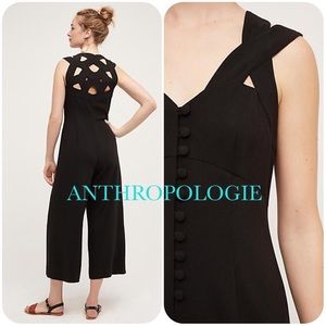 Size 10 Fancy Black Jumpsuit Anthropologie
